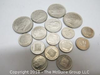 COLLECTION OF FOREIGN COINS INCLUDING SOUTH AMERICAN