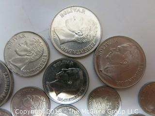 COLLECTION OF FOREIGN COINS INCLUDING SOUTH AMERICAN