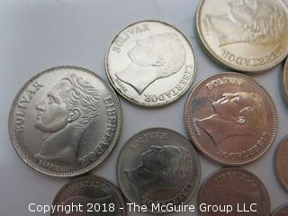 COLLECTION OF FOREIGN COINS INCLUDING SOUTH AMERICAN