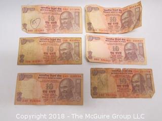 COLLECTION OF BANK NOTES INCLUDING INDIA, FRANCE, BAHAMAS, URUGUAY AND GERMANY  