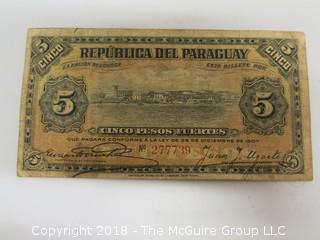 1907 PARAGUAY BANK NOTE 