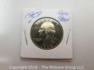 1969 S GEM PROOF U S SILVER QUARTER (NOTE: DESCRIPTION EDITED 2.11.18)