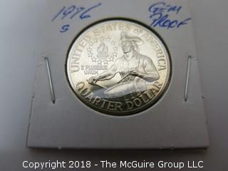 1976 S GEM PROOF U S SILVER QUARTER (NOTE: DESCRIPTION EDITED 2.11.18)