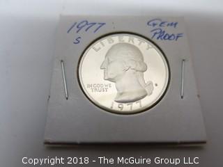 1977 S GEM PROOF U S SILVER QUARTER (NOTE: DESCRIPTION EDITED 2.11.18)