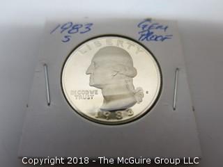 1983 S GEM PROOF U S SILVER QUARTER (NOTE: DESCRIPTION EDITED 2.11.18)