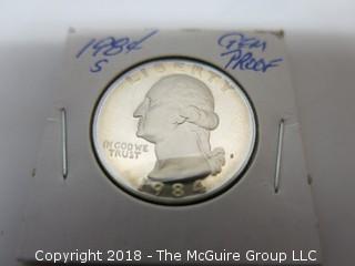 1984 S GEM PROOF U S SILVER QUARTER (NOTE: DESCRIPTION EDITED 2.11.18)