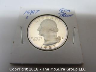 1987 S GEM PROOF U S SILVER QUARTER (NOTE: DESCRIPTION EDITED 2.11.18)