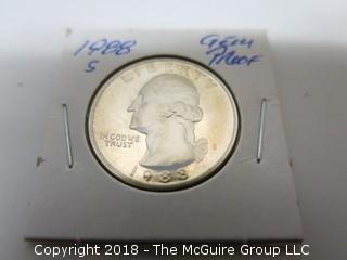 1988 S GEM PROOF U S SILVER QUARTER (NOTE: DESCRIPTION EDITED 2.11.18)