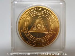 W. ORVILLE KIMMEL MASONIC MEDALLION