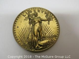 COMMEMORATIVE GOLD TONED 20 DOLLAR MEDALLION