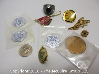 ECLECTIC COLLECTION INCLUDING MEN'S RING, TIE CLASP AND PINS 