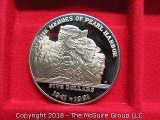 1991 MARSHALL ISLANDS: TO THE HEROES OF PEARL HARBOR - 5 DOLLARS 