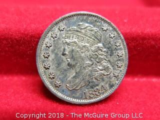 1834 CAPPED BUST U S SILVER HALF-DIME