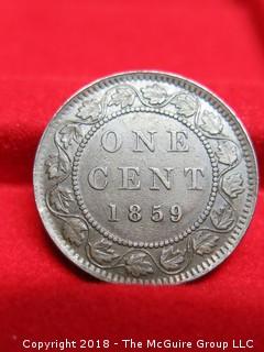 COLLECTION OF 8 CANADIAN LARGE PENNIES:  (3) 1859, (2) 1882, 1913, (2) 1917