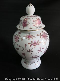 Hand Painted Ceramic Covered Urn