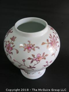 Hand Painted Ceramic Covered Urn