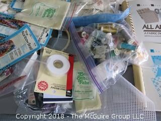 Assortment of Craft, Sewing, and Needle Art Supplies