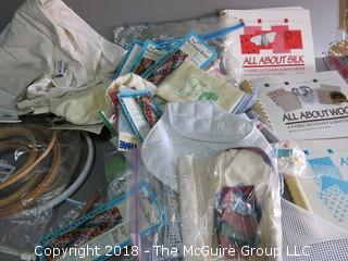 Assortment of Craft, Sewing, and Needle Art Supplies