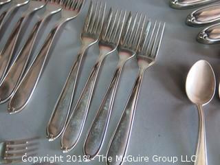 Sterling Flatware and case; 760 grams excluding knives 