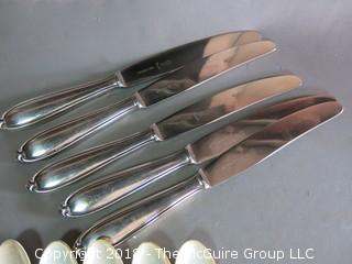 Sterling Flatware and case; 760 grams excluding knives 