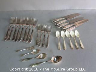 Sterling Flatware and case; 760 grams excluding knives 