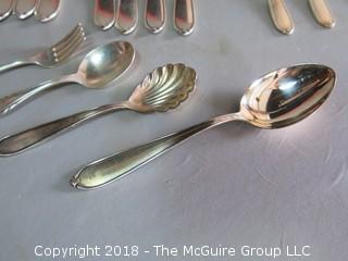 Sterling Flatware and case; 760 grams excluding knives 