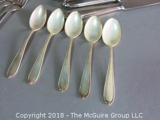 Sterling Flatware and case; 760 grams excluding knives 