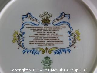 Princes of Wales Commemorative Plate; made by Aynsley, England