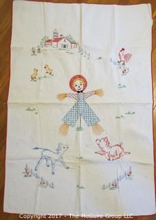 Hand stitched children's quilt; 36 x 52"