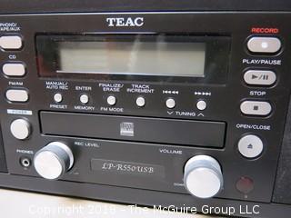 TEAC CD Recorder with Turntable/Cassette Player; Model LP-R550 USB