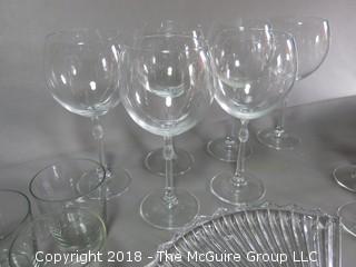 Assorted glass stemware 