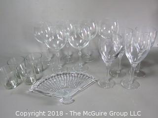 Assorted glass stemware 