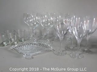 Assorted glass stemware 