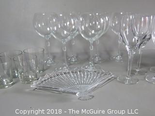 Assorted glass stemware 