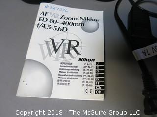 Nikon's new 80-400mm high-power zoom lens features an innovative Vibration Reduction (VR) system that allows handheld supertelephoto shooting at dusk, at night and even in poorly lit rooms. 
The Lens' VR system minimizes image blur caused by camera shake, and offers the equivalent of shooting at a shutter speed three stops (eight times) faster*. The lens offers a natural viewfinder image even during VR operation and also detects automatically when the photographer pans. This exciting new Nikkor is ideal for candid portrait, sports photography and more.


