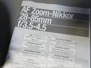 AF Zoom-Nikkor 28-85mm 1:3.5 - 4.5 (Photos were adjusted 2018-07-11 at 12:44pm.  If you want to retract a bid, contact me)