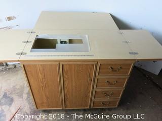 Folding Sewing Table and Cabinet