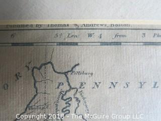 Historical map of Virginia; published by Thomas and Andrews, Boston; circa early 19th c; Image Size 6 x 7 1/2" 