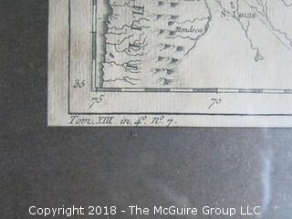 Historical map of Paraguay; circa 1796; Image Size 8 1/2 x 12 12 1/2"