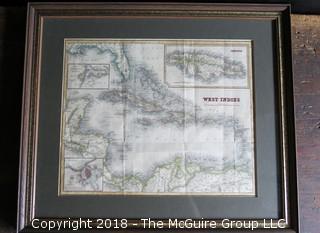 Historical map of the West Indies; Jn. Johnstone, England; Image Size 12 x 14 1/2"