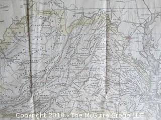 Historical map of Virginia; pre-Civil War; Image Size 11 x 13 1/2"