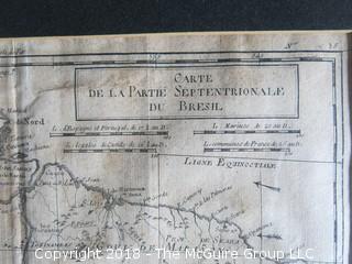 Historical map: Carte de la Partie du Bresil: Septrionale; circa late 18th c; Image Size 9 x 12"
