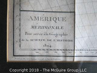 Historical map of South America:  Amerique Meridionale Pour Servir a la Geographie de la Science de l'Histoire; 1804; drawn by D.L. Contant; engraved by Tardieu l'Aine; Image Size 12 x 12"