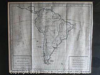 Historical map of South America:  Amerique Meridionale Pour Servir a la Geographie de la Science de l'Histoire; 1804; drawn by D.L. Contant; engraved by Tardieu l'Aine; Image Size 12 x 12"