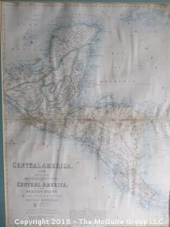 Historical map of Central America; namely the Confederated States Central America, the Mexican states of Chiapa, Tabasco, and Yucatan, and British Honduras; circa 19th c; Image Size; 15 x 20"