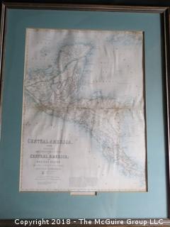 Historical map of Central America; namely the Confederated States Central America, the Mexican states of Chiapa, Tabasco, and Yucatan, and British Honduras; circa 19th c; Image Size; 15 x 20"