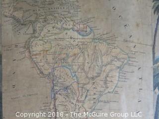 Historical Map of South America; cartographer V. Levasseur; engraver Laguillermie and painted by Ramond Bonheur; circa 1800; Image Size 13 x 17"