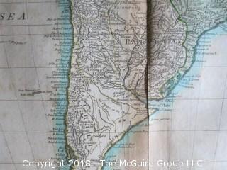 South America with its several divisions of the European Powers, by Thomas Kitchin, Hydroprapher to his Majesty, circa 1794; published by Laurie and Whittle; Image Size 18 x 21 1/2" 