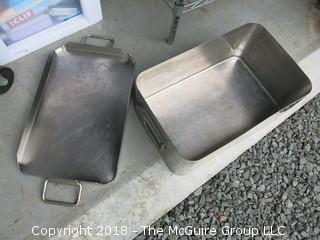 Commercial Covered Roasting Pan; Stainless Steel