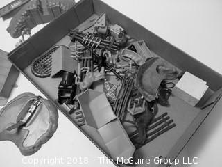 Collection of Vintage toy soldiers and such {photos were taken in black and white by mistake)